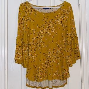 Yellow Bell Sleeve Top